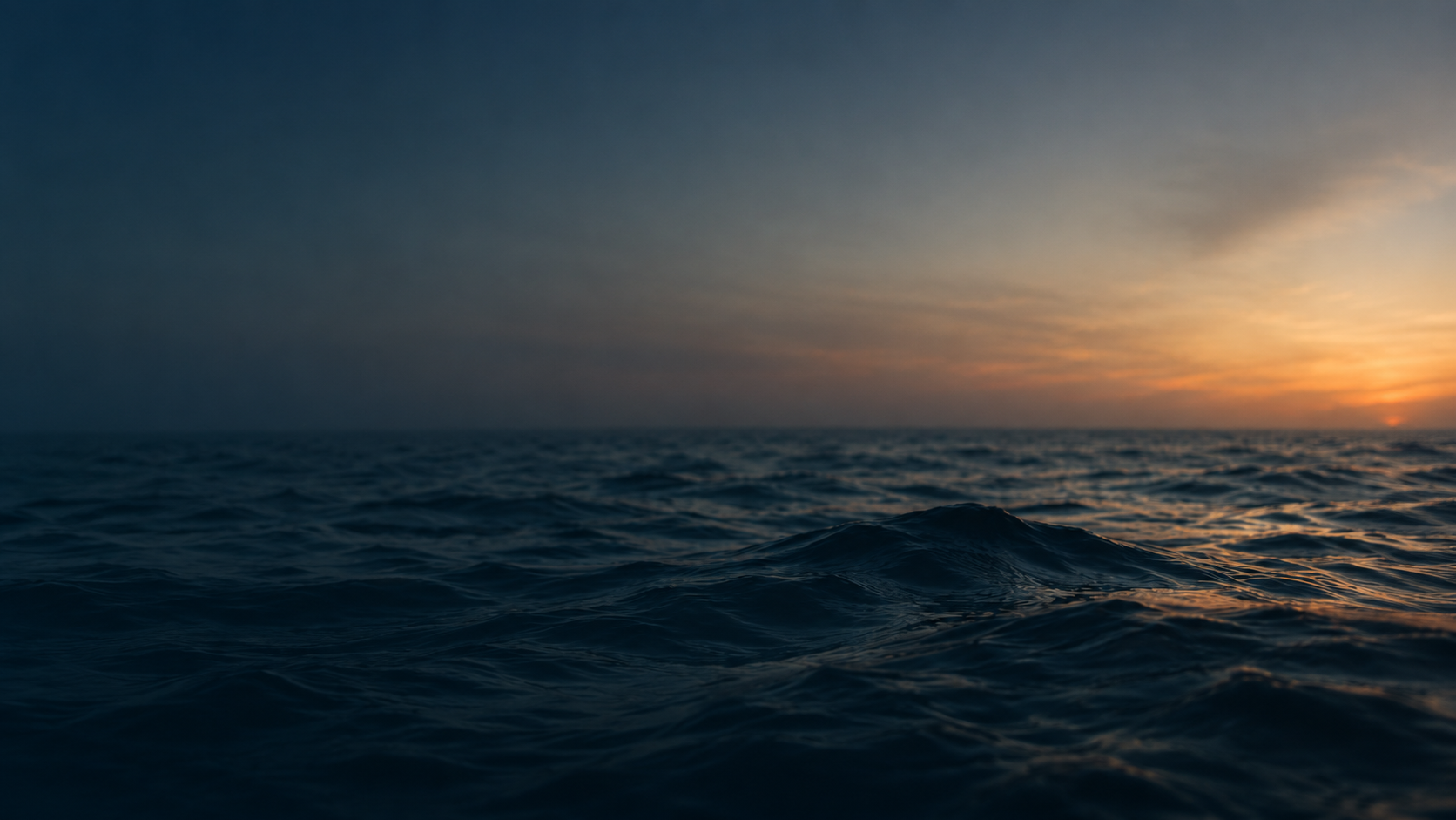 Open ocean at sunset
